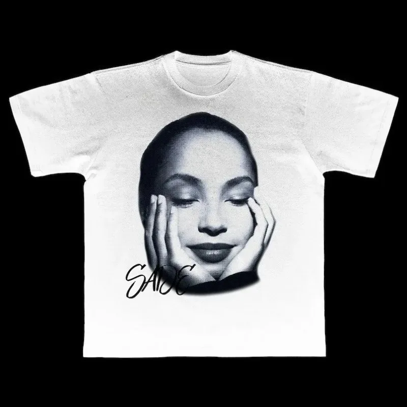 Fashion Retro Sade 90s Pop Music Fan T-Shirt, New Summer Unisex Casual Retro Cotton Fashion Women And Men T-shirts