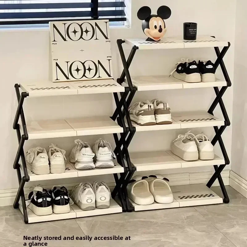 Stable Household entrance door folding shoe rack, simple door multi-layer large capacity 2025 new shoe cabinet storage shelf