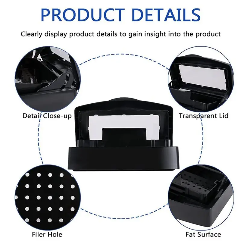 AA20-Nails Tool Sterilizer Box Plastic Disinfectant Container Disinfectant Tray For Nails Tools, Tweezers, Hair Salon