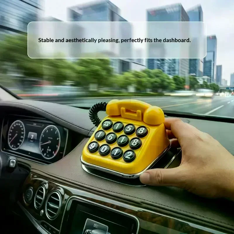 Retro Landline Telephone Shaped Car Parking Number Mini Temporary Phone Number Sign Vehicle Windshield Decoration