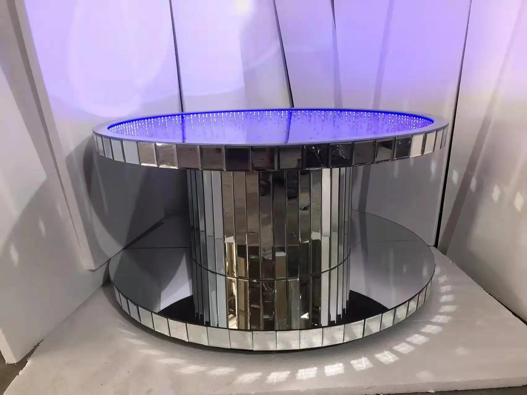 طاولات شاي مستطيلة مكونة من 3 قطع لغرفة المعيشة في الأماكن المغلقة مع مجموعة طاولة جانبية نهائية وطاولات قهوة معكوسة #5