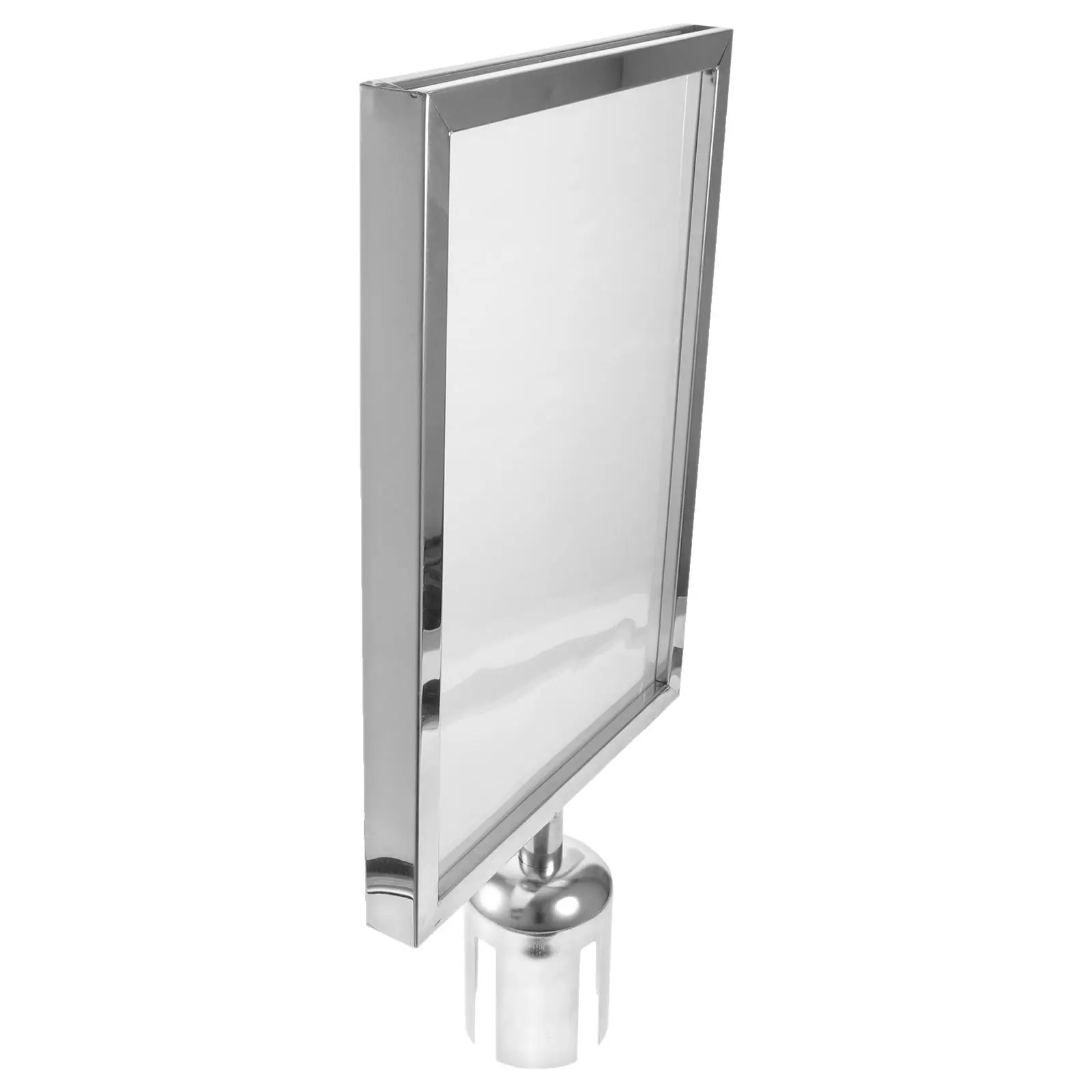 

Cordon Sign Holder A4 Vertical Black Stainless Steel Easy Clean Queue Barrier Stanchion Poster Display