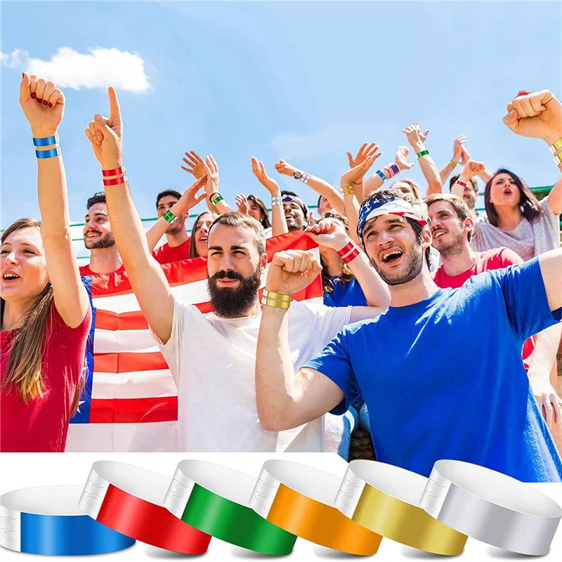 Daily Sale 1800 PCS Neon Colored Wristbands For Events, Synthetic Paper Waterproof Lightweight Activity Identification Wristband