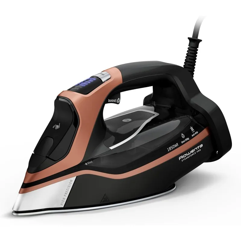 Rowenta, Iron, Steam Force Pro Steam Iron for Clothes 1850 watts, 5 presets Smart Screen, Stainless Steel Soleplate