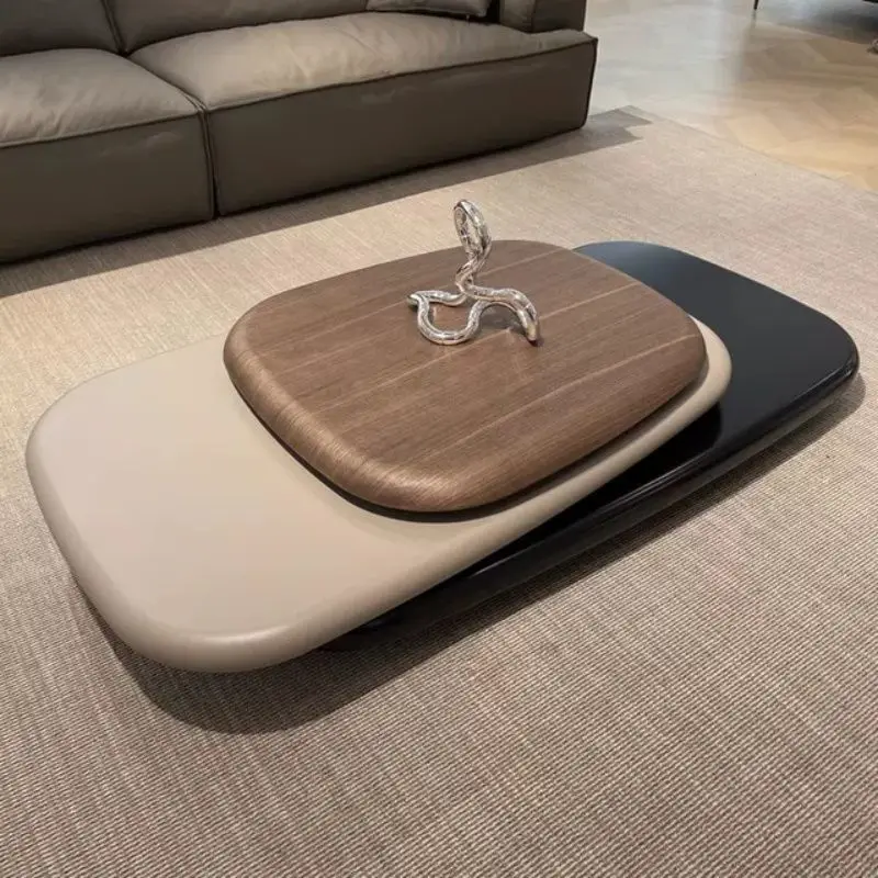 Factory Direct 2026 Top Rated Revolving Coffee Table Villa Italian Minimalist