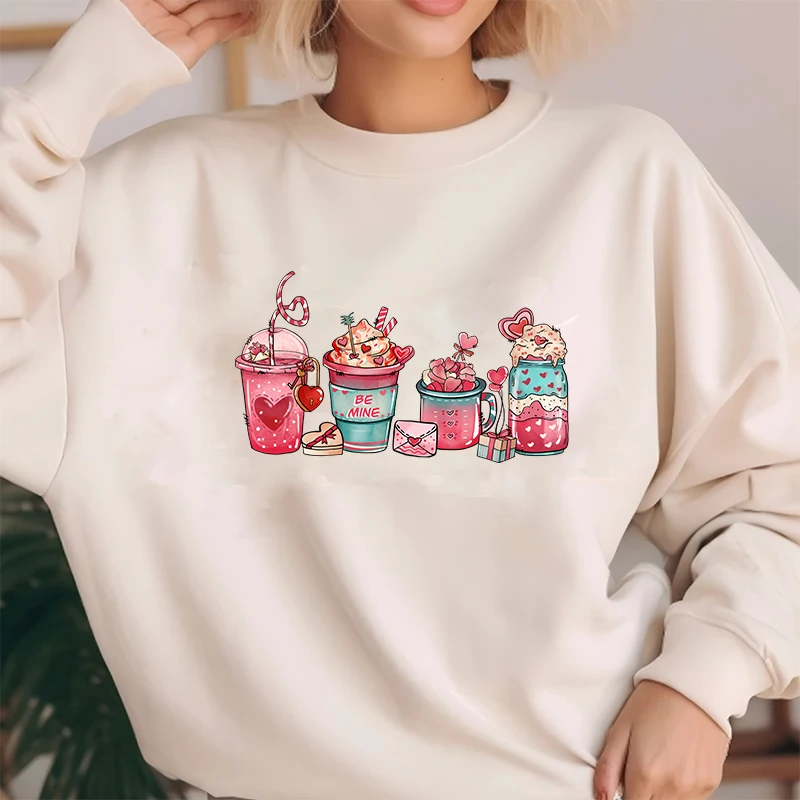 DIY Design Valentine\'s Day Iron On Heat Transfer Love Patch T Shirts Drink Snacks Coffee DTF Transfer Sticker Kisses Clothing