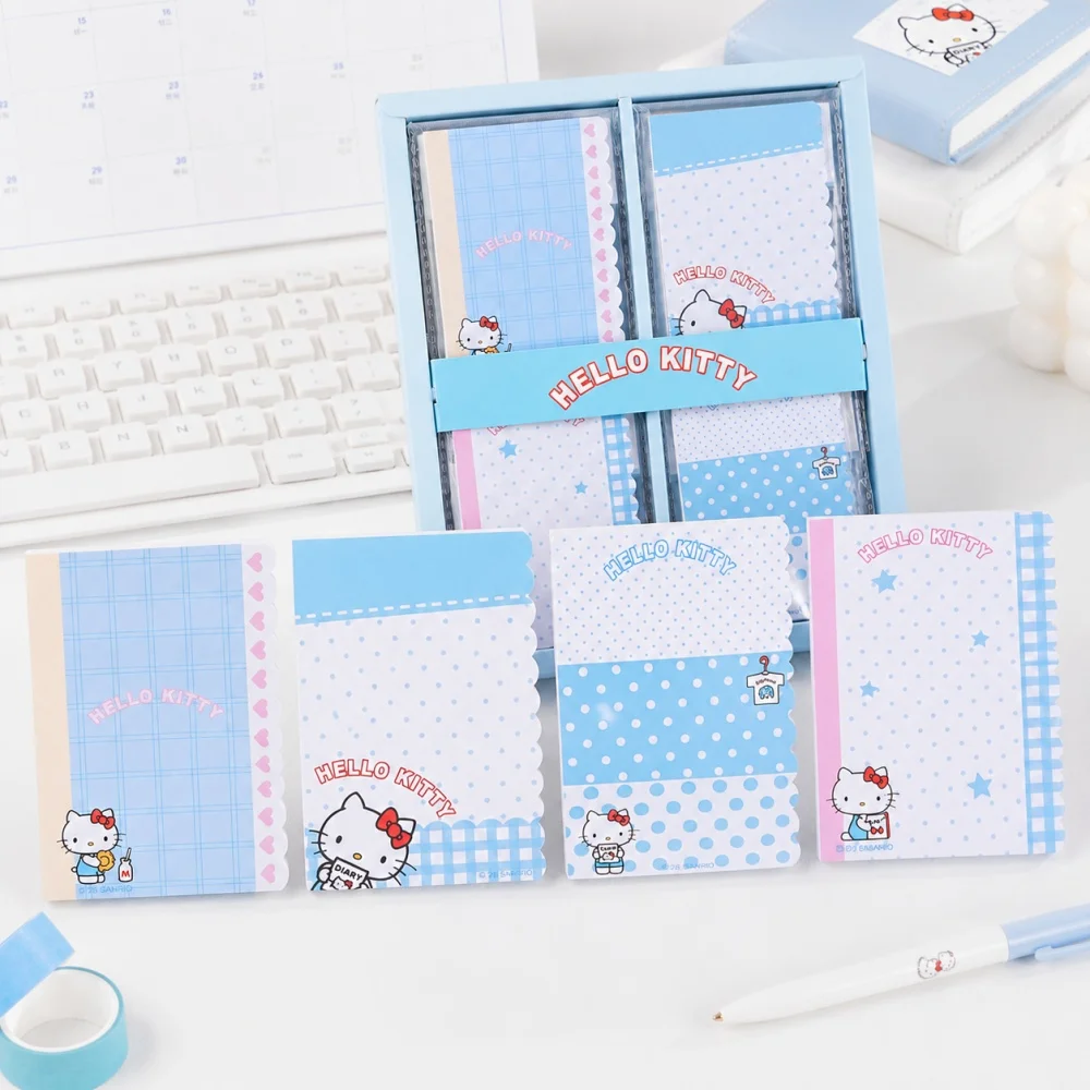 Genuine Sanrio Hello Kitty M5 Scalloped Sticky Notes Cute Memo Pad Set for Planner Journal School Office Stationery Gifts