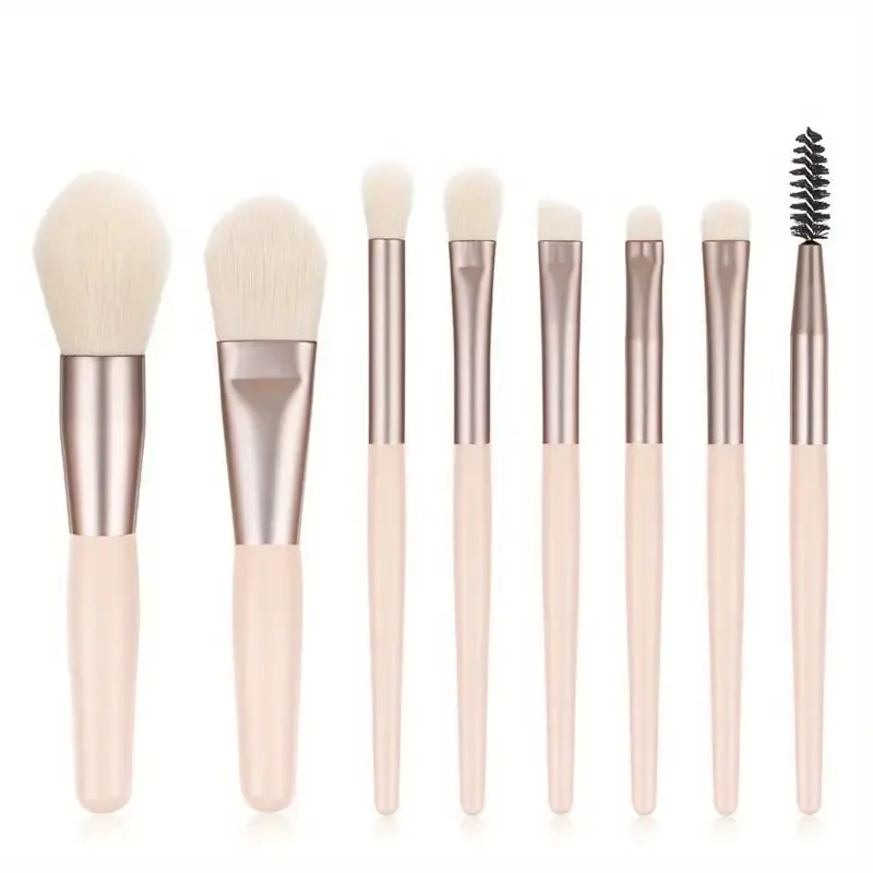 8 pçs mini conjunto de pincéis de maquiagem pincéis de maquiagem fundação mistura blush corretivo sombra de olho mistura delineador conjunto de pincéis de maquiagem para trave
