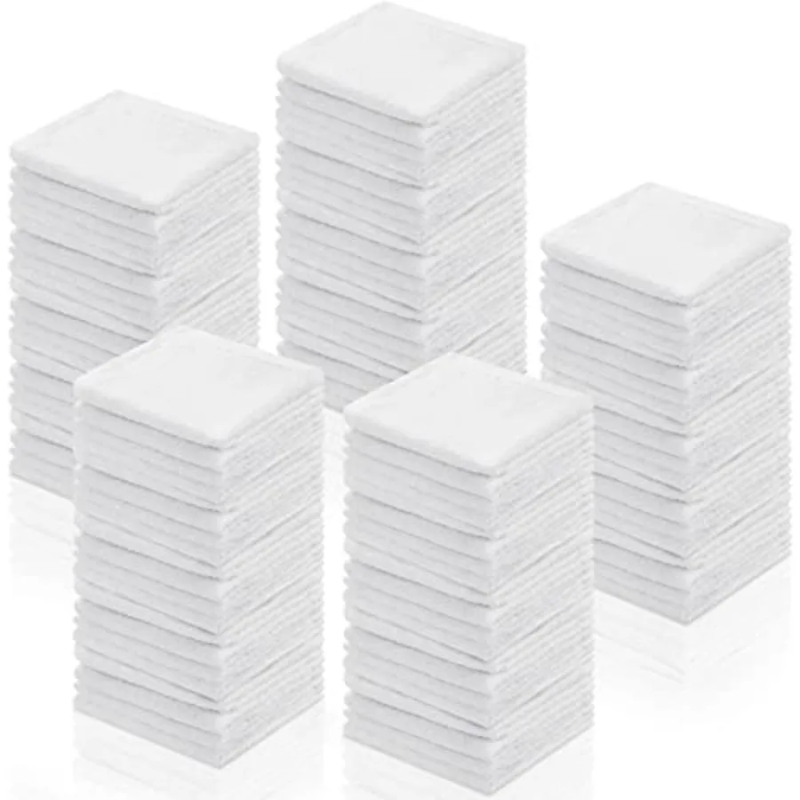 

100 Pcs White Cleaning Cloths Bulk Reusable Cleaning Rags Cotton Washcloths Absorbent Dishcloths Small Kitchen Rags Soft Bath T