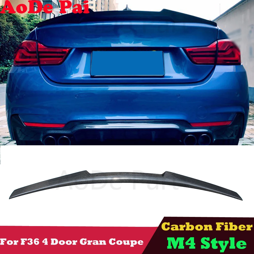 

M4 Style High Kick CF Carbon Fiber Rear Boot Trunk Wings Spoiler for BMW 4 Series F36 4 Door Gran Coupe 420i 428i 435i 418d 420d