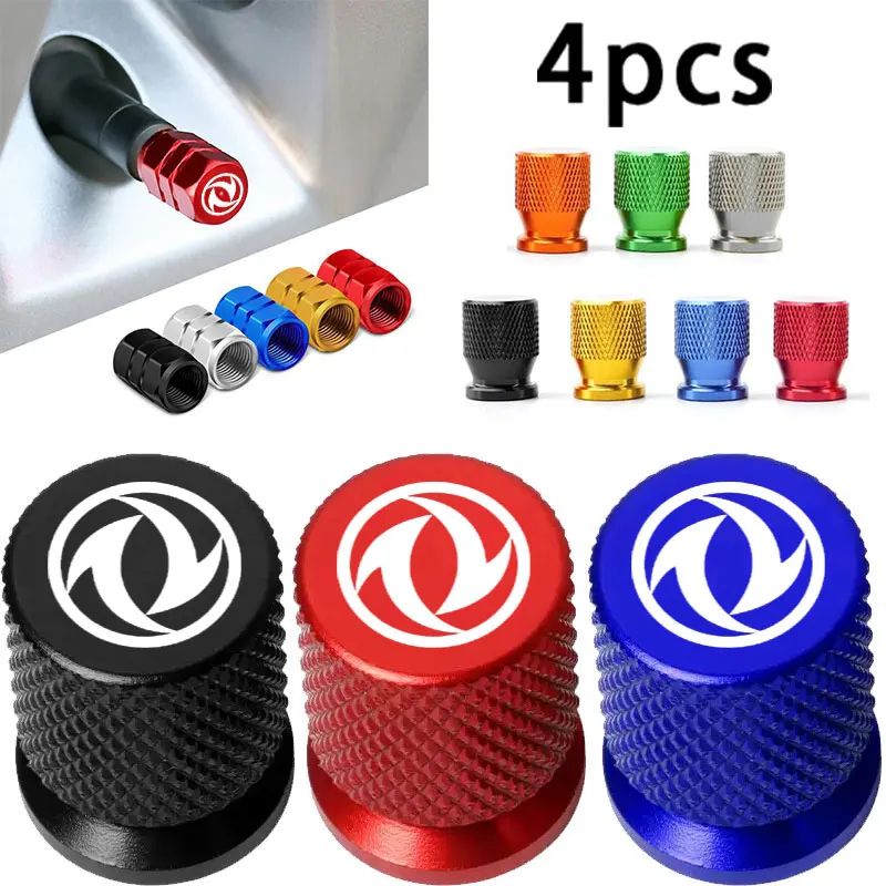 Tampa colorida da válvula do pneu de carro, 4 unidades, acessórios para dongfeng dfm fengxing s50 ix5 a9 a60 a30 ax4 ax7 glória