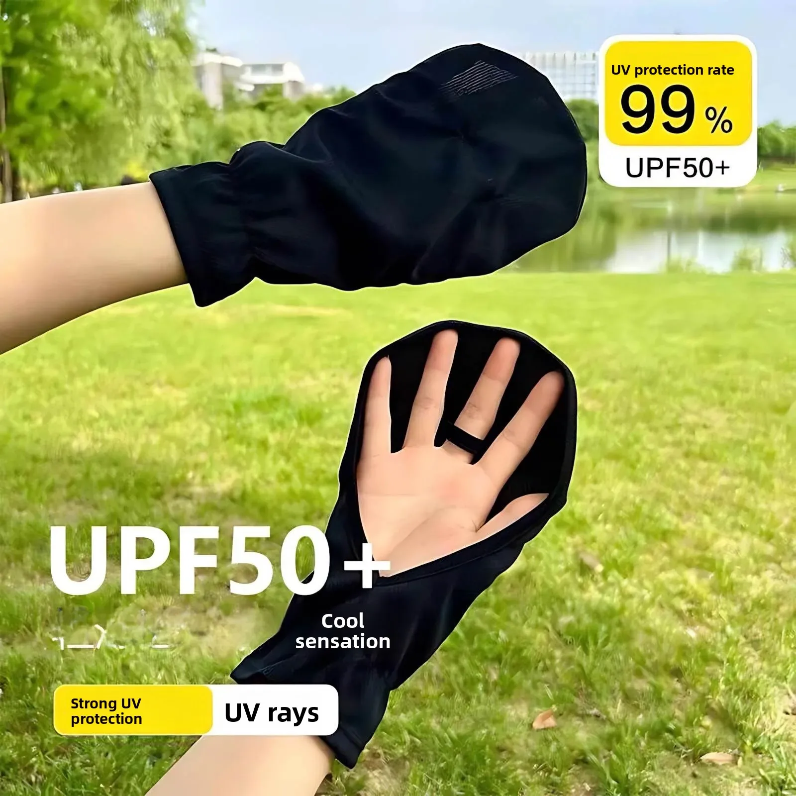 Sun Protection Ice Silk Gloves Short Thin  Vehicle Riding Ladies Driving Special Use Gloves UV Protection UPF500+
