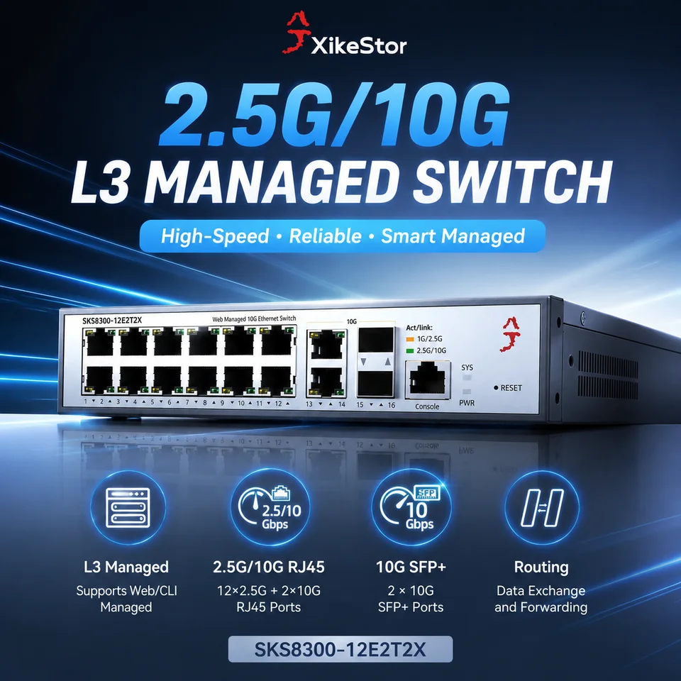 Xikestor SKS8300-12E2T2X 16-Port Layer 3 Managed Switch 12×2.5G