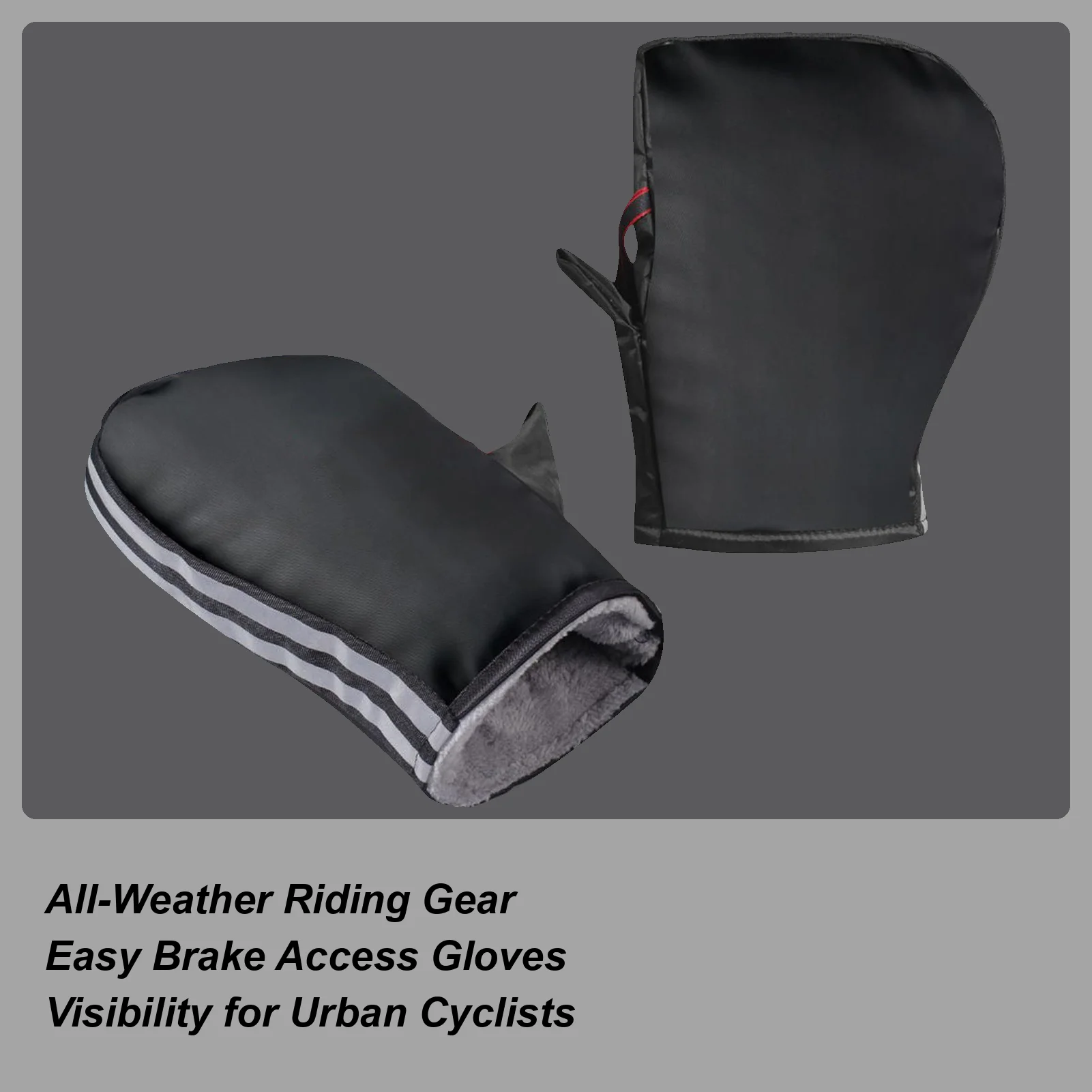 

Мотоциклетные теплые перчатки с ручкой, теплые водонепроницаемые ветрозащитные муфты со светоотражающими полосками, варежки на руль велосипеда для повседневного использования в городе