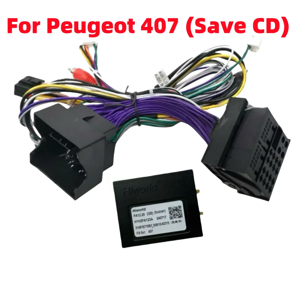Car Radio Canbus Box Adaptor Hiworld-PSA for Peugeot 407 2004-2008 2011 Save CD Function 16 Pin Wiring Harness Cable Android