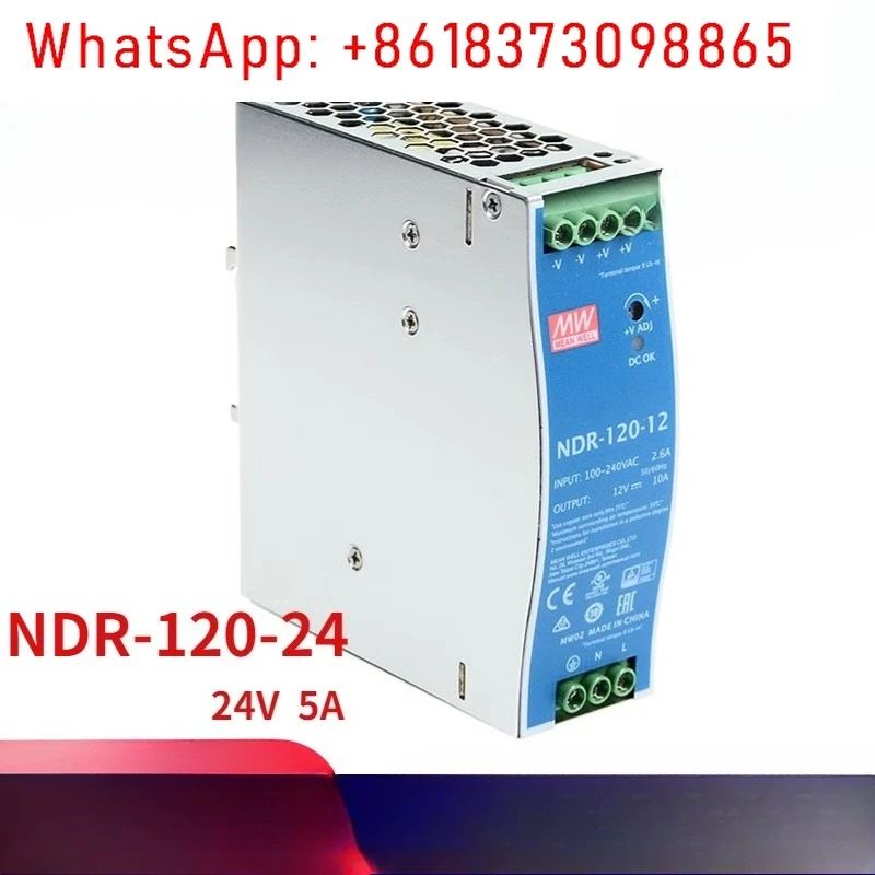 

NDR-120-24 24V DC 5A switching power supply 120W guide rail thin metal shell for DR