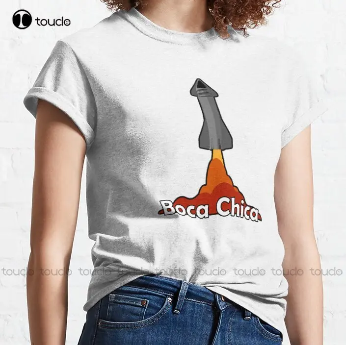 Boca Chica Home Of Starship Classic T-Shirt Mens Fishing Shirts Fashion Design Casual Tee Shirts Tops Hipster Clothes Xs-5Xl New