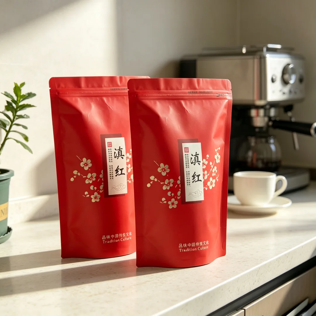 250g Dian Hong Tea Zipper Bag China Dan Cong Bi Luo Chun Yunwu Green Tea Seal Bag Yingde Black Dancong Dianhong Tea Packing Bag