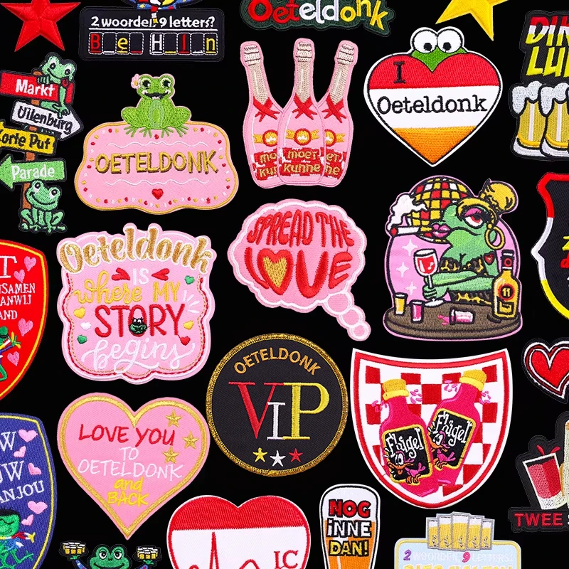 Niederlande Niederlande-Patch Niederlande Oeteldonk Emblem Stickerei-Abzeichen Aufnäher zum Aufbügeln für Kleidung Jacken Hut DIY