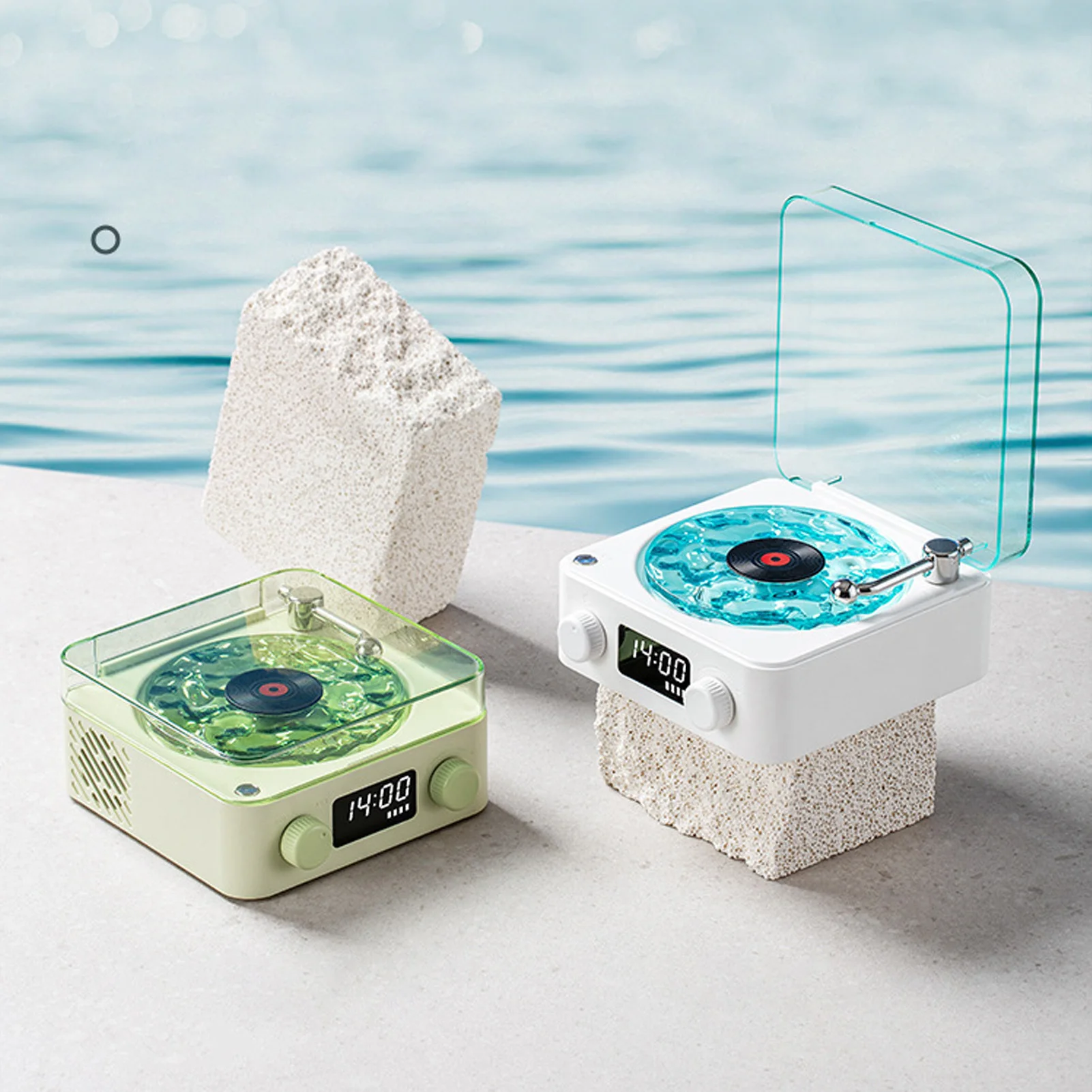 مكبر صوت محمول عتيق الموجات 4 أوضاع تشغيل الموسيقى صوت ستيريو متعدد الوظائف عرض الوقت مشغل موجات للاسترخاء أثناء النوم #4