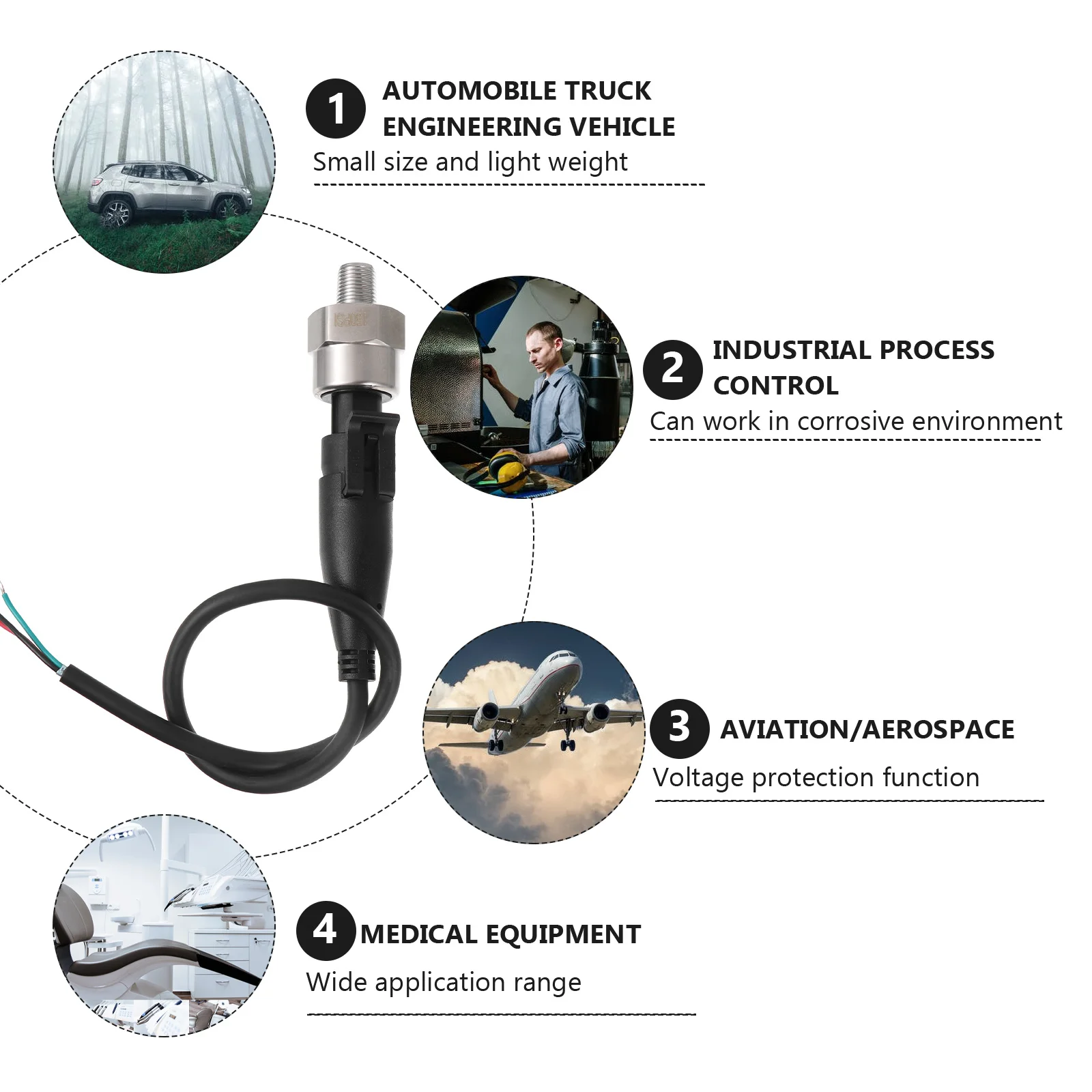 مستشعر ضغط 150 رطل لكل بوصة مربعة من الفولاذ المقاوم للصدأ لمحول الضغط الدقيق للحساسية المتقدمة للمياه بالغاز #1