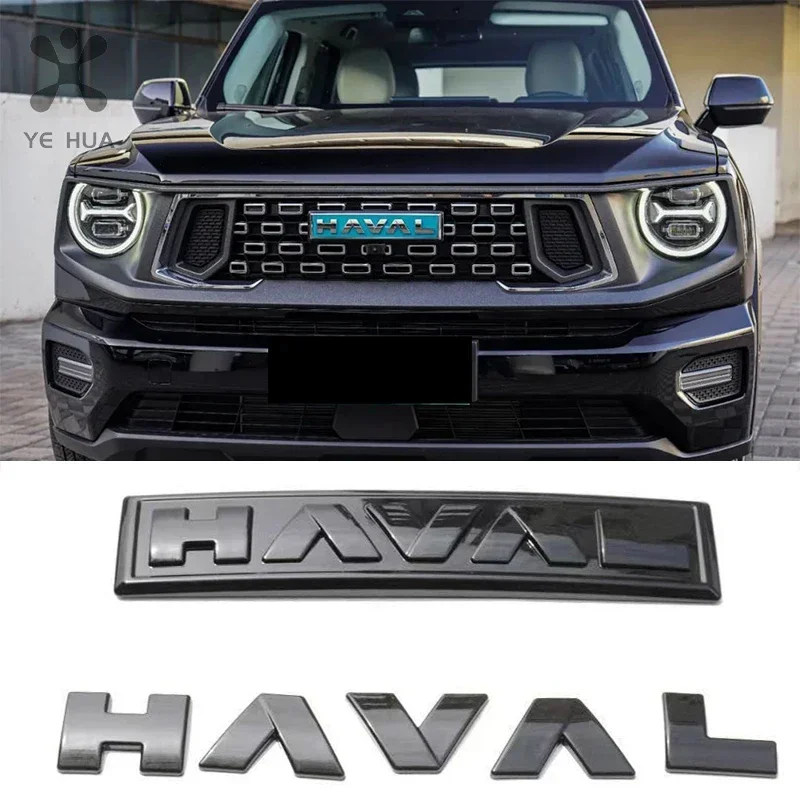 Great Wall GWM Haval Dargo II 2023 2024 H-Dog Car Logo Cover Accessories Car Front Rear Matte Black Logo Badge Emblem Sticker