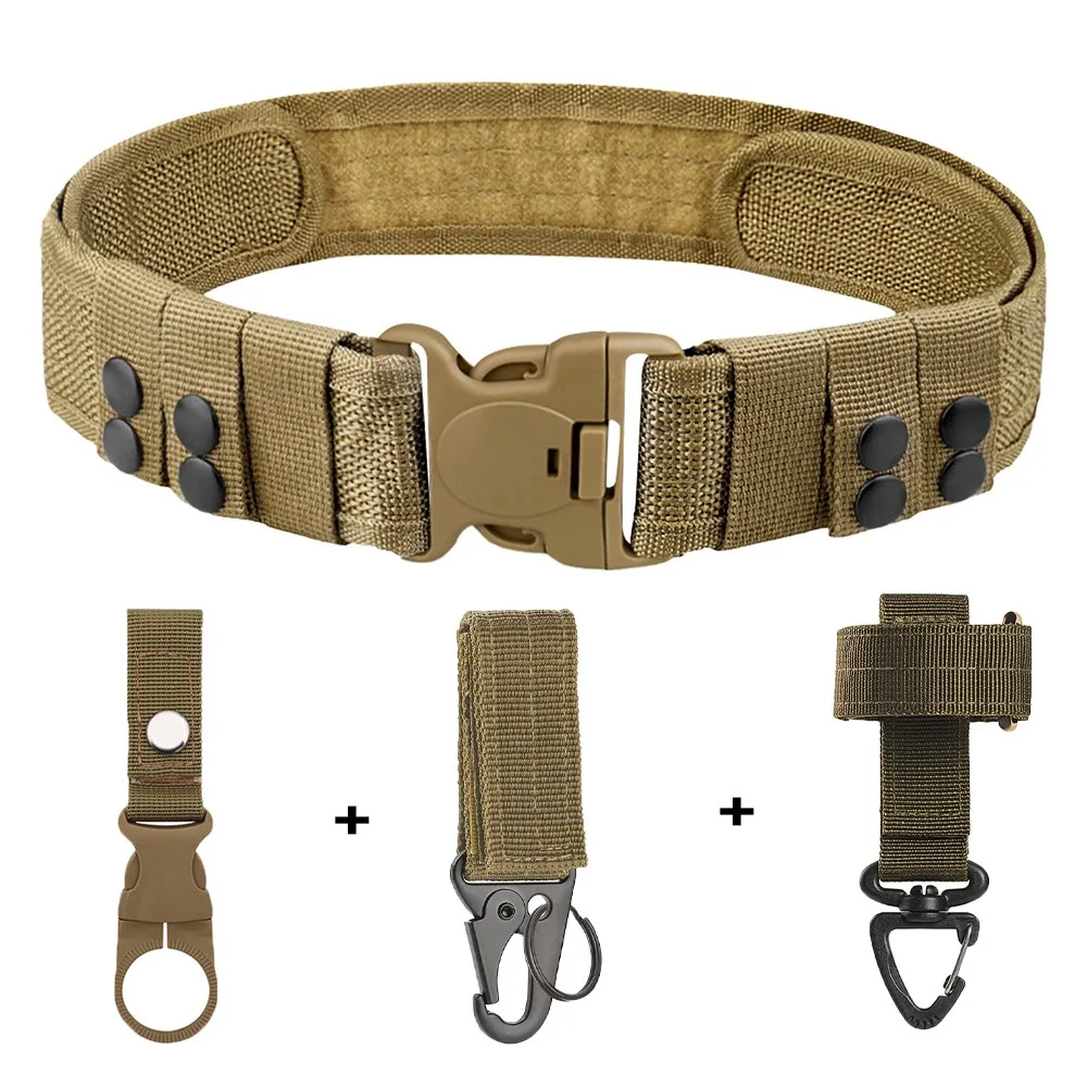 Outdoor Belt Set Nylon Belt Medium Belt Equipment Saddle Buckle with Glove Hook