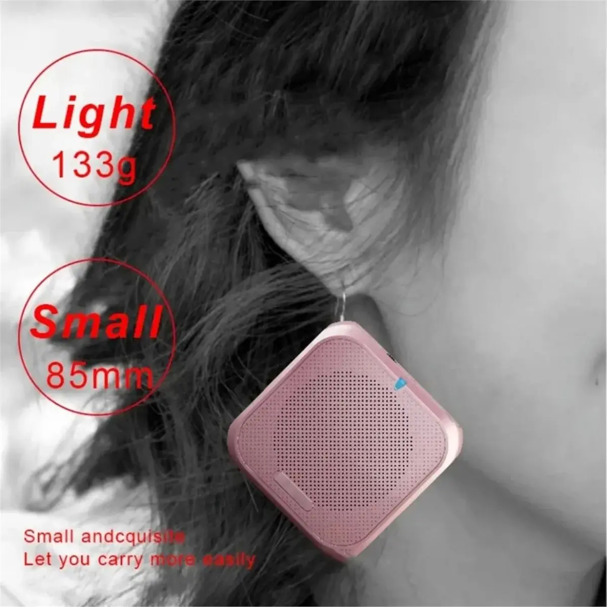 Nices Headworn Microphone Loudspeaker Voice Amplifier Recorder Mic Speaker Audio Mini Wired Microphone Mic Sound Kit Pink