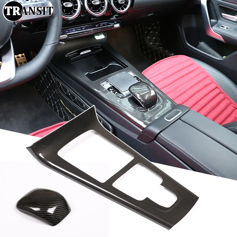 

Interior Accessories For Mercedes Benz A Class 19-21 W177 A200 Car Center Console Gear Shift Panel Cover Carbon Fiber Refit Part