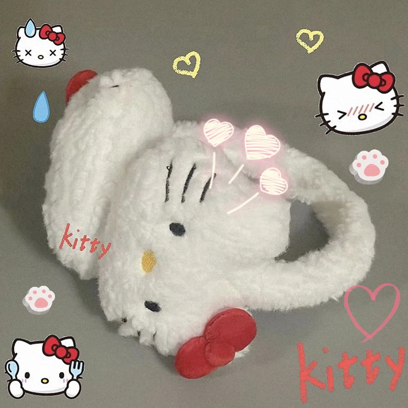 

Наушники Hello Kitty аниме Sanrio Kawaii Cute Kuromi мультфильм студент зимние складные теплые защита ушей для девочек рождественские подарки