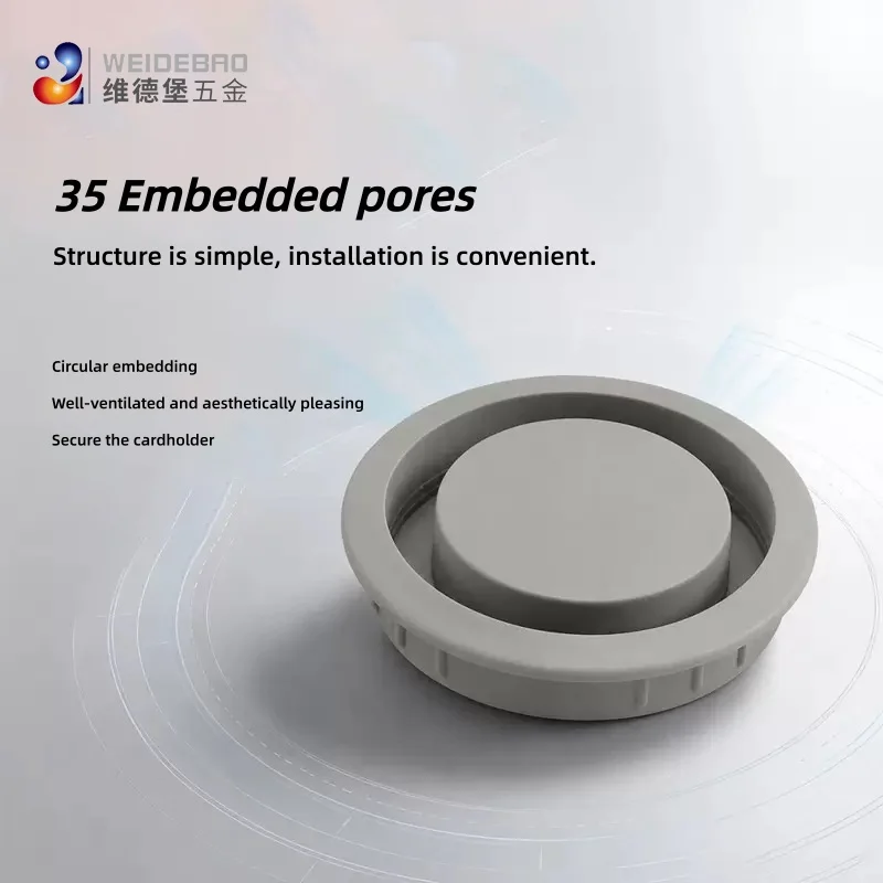 50mm ABS Plastic Air Intake Grille Hole Cover Stainless Steel Grille Cover for Offices And Meeting Rooms