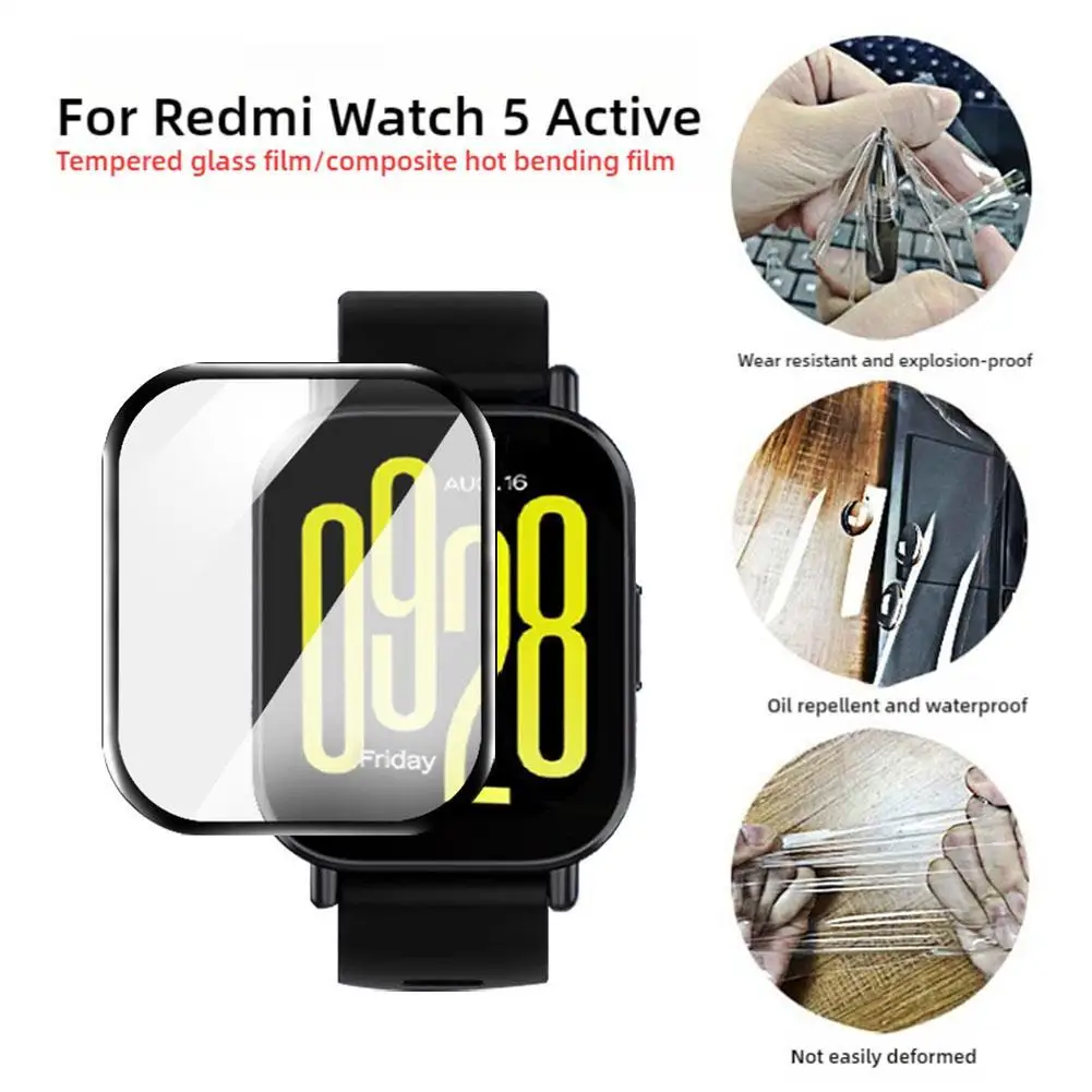 Smart Watch Screen Protector Soft Film Suitable For Redmi Watch5 Active/5lite Watch Curved 3D Composite Soft Black Edge Film