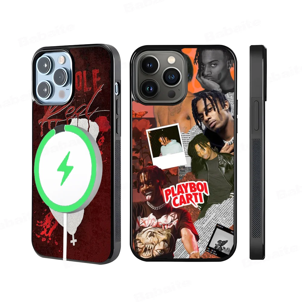 

Rapper P-Playboi C-Carti Phone Case Magnetic Case For IPhone 16 14 13 12 11 15 Pro Max Plus For Magsafe Wireless Charge Cover