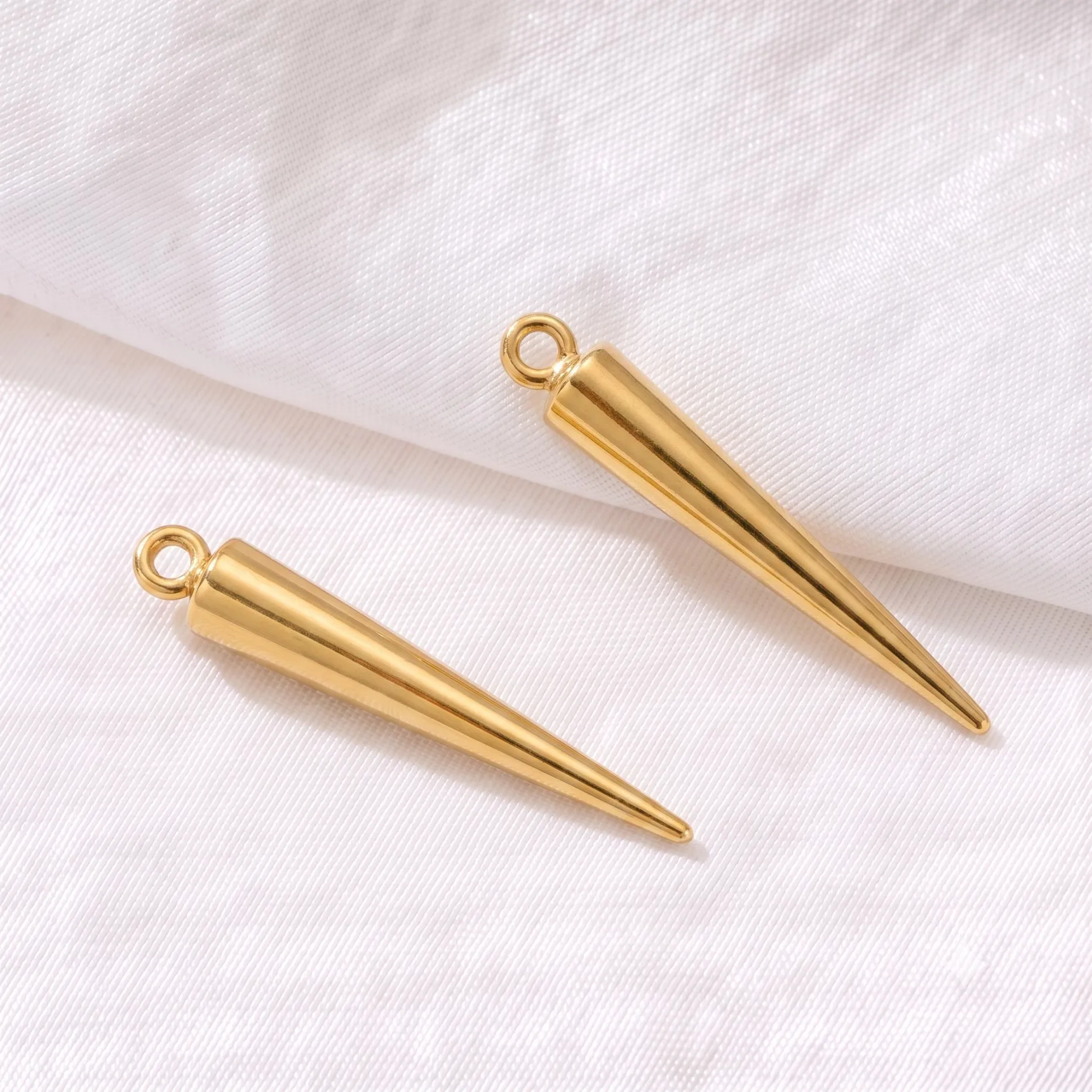 5er/10er-Set 304 Edelstahl-Kegelanhänger, vergoldete Spike-Nieten für DIY-Halsketten, Ohrringe, Bastelarbeiten, Schmuckherstellung, Materialien und Zubehör – Detail 4