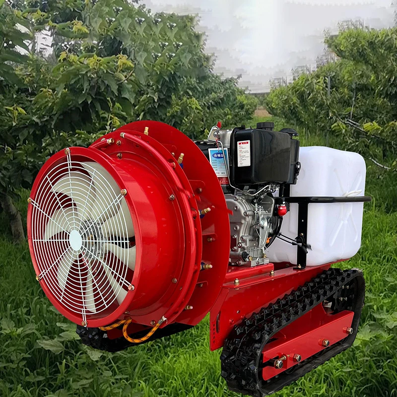 Factory Directly Farmland Orchard Remote Control Crawler Robot  Agricultural Motorized Sprayer Air Mist Blower Farm Sprayer