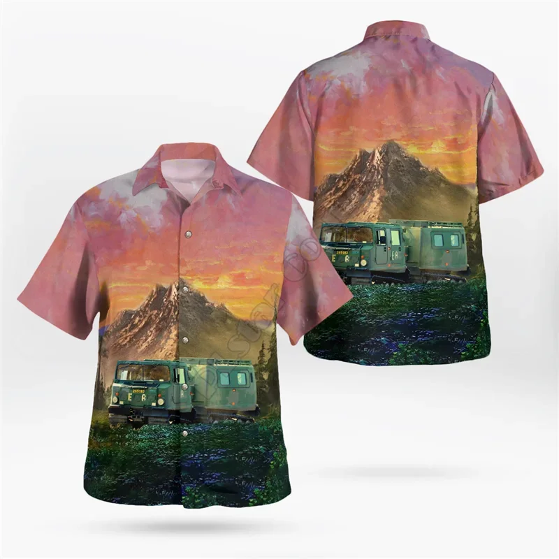 Hawaii Shirt Beach Summer Automobile 3D All Over Printed Men's Shirt Women Tee hip hop shirts 02