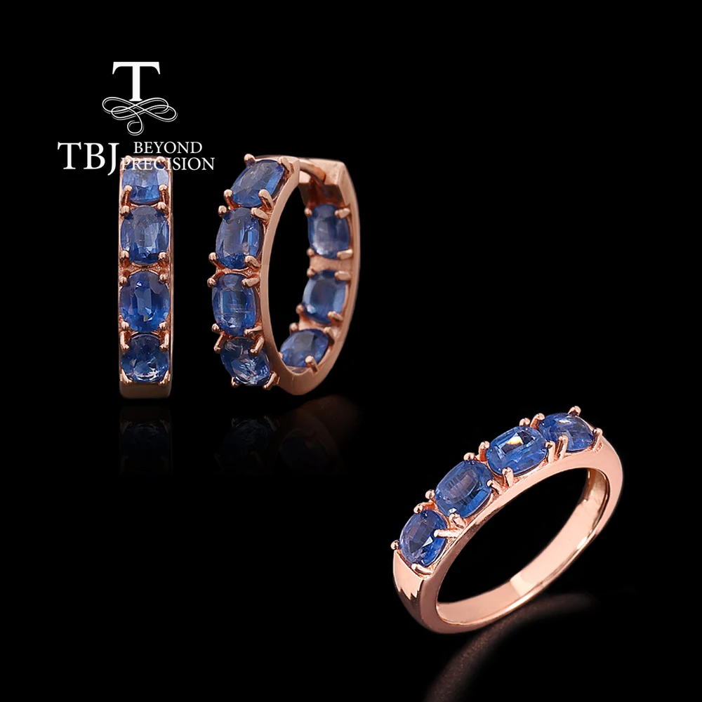 

Изысканные серьги-кольца из стерлингового серебра 925 пробы, натуральный кианит, овальный драгоценный камень 4*5 мм, простой комплект изысканных украшений для женской банкетной одежды