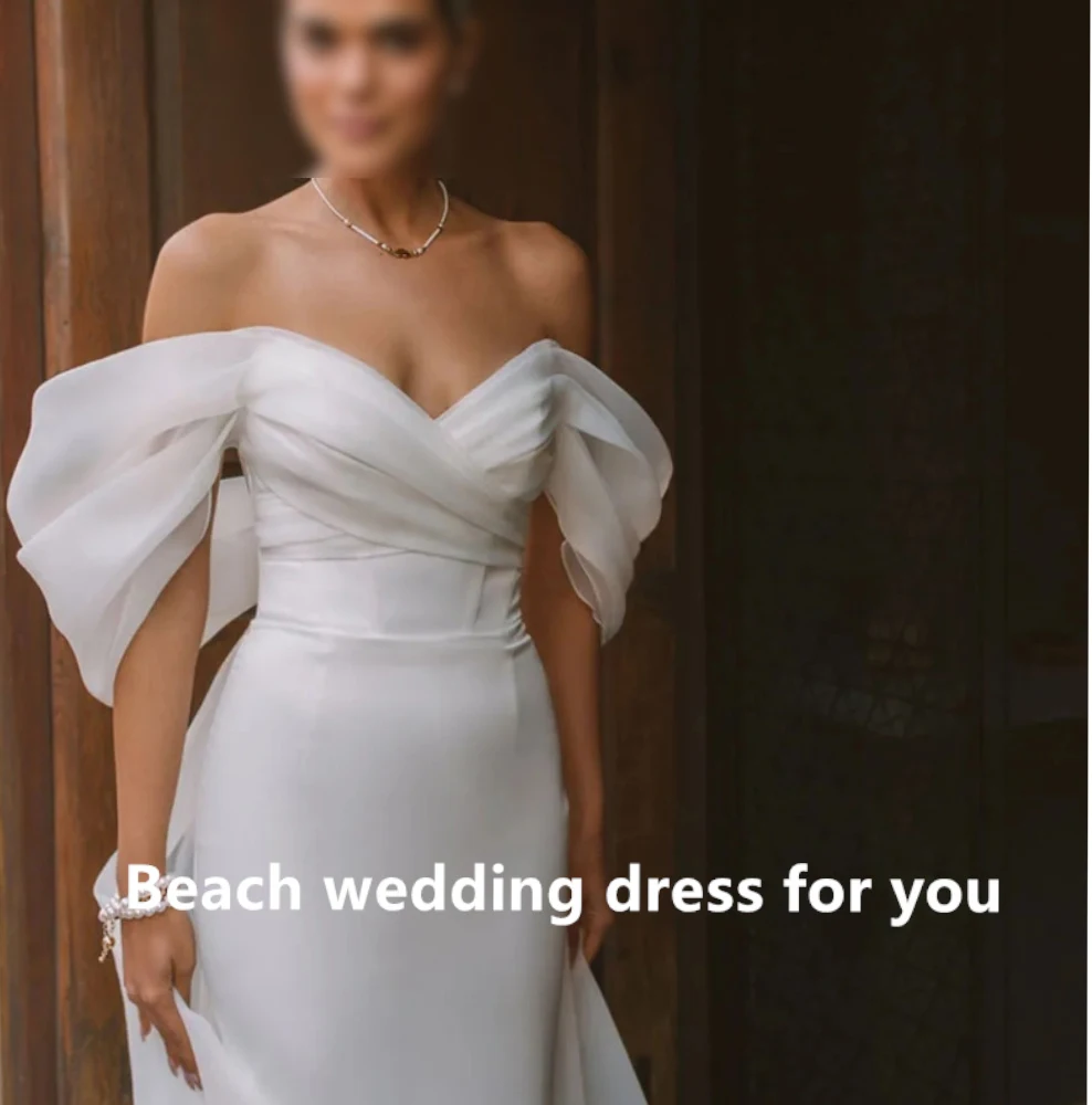 Praia querida sem mangas sem costas cetim sereia vestidos de casamento vestido de noiva vestidos de noiva vestidos de novia 2024