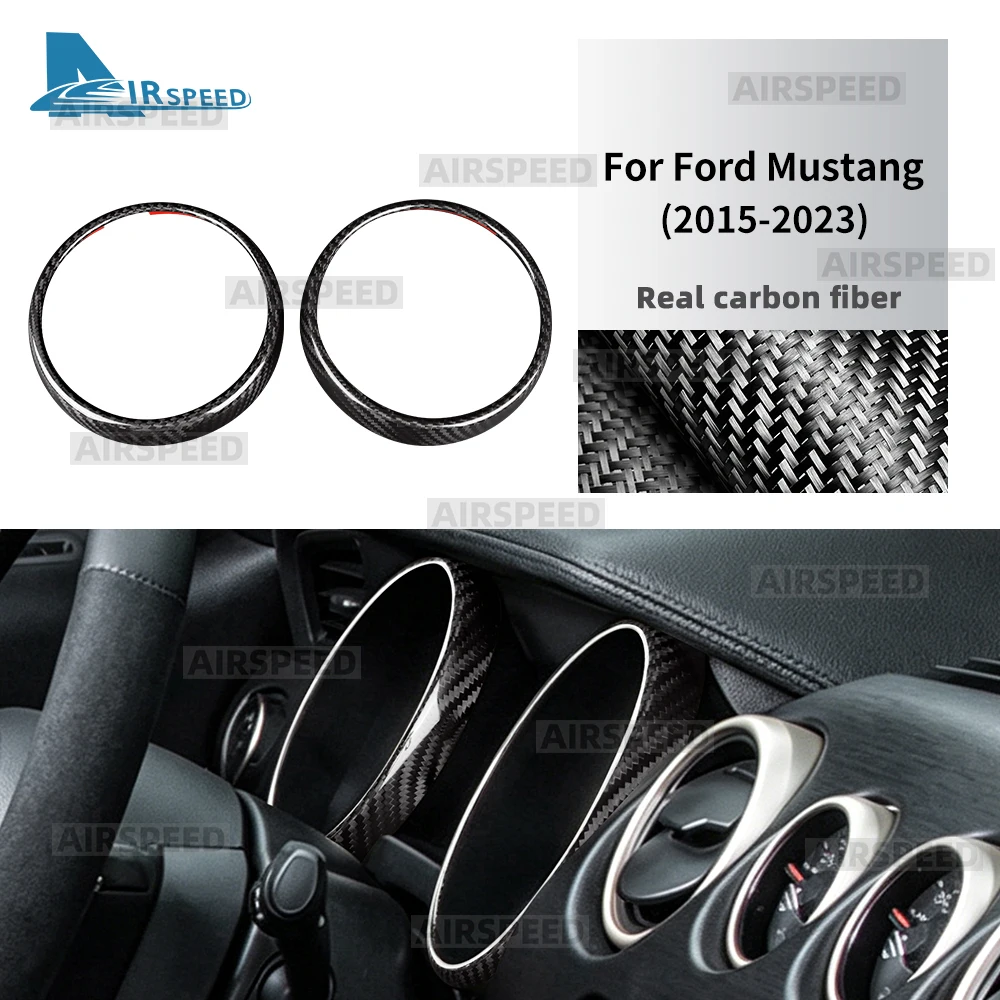 Real Dry Carbon Fiber Speedometer Frame Trim for Ford Mustang 2015 2016 2017 2018 2019 2020 2021 2022 2023 Interior Accessories
