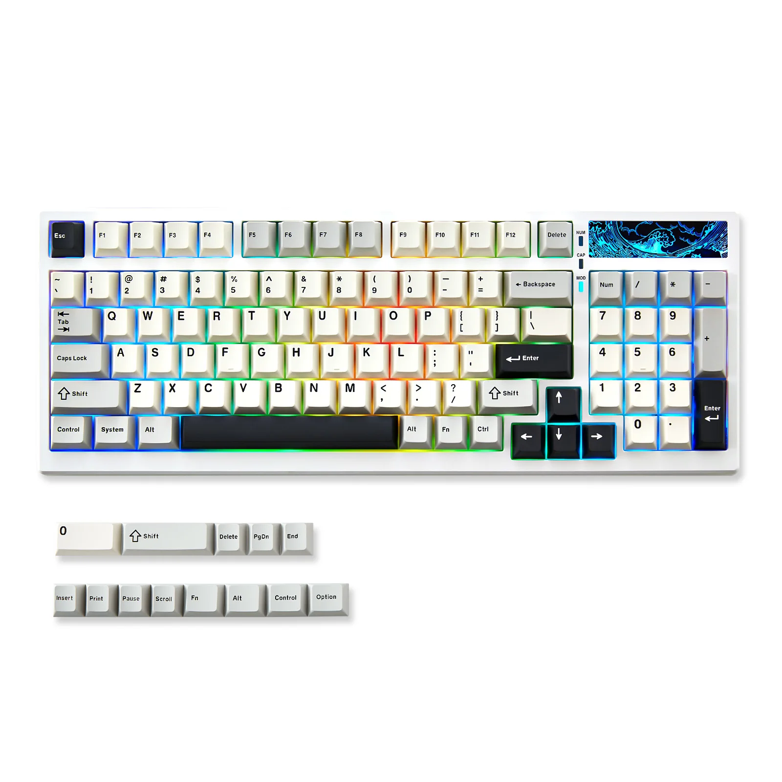 メカニカルゲーミングキーボード,YUNZII-YZ98,黒,99キー,ホット