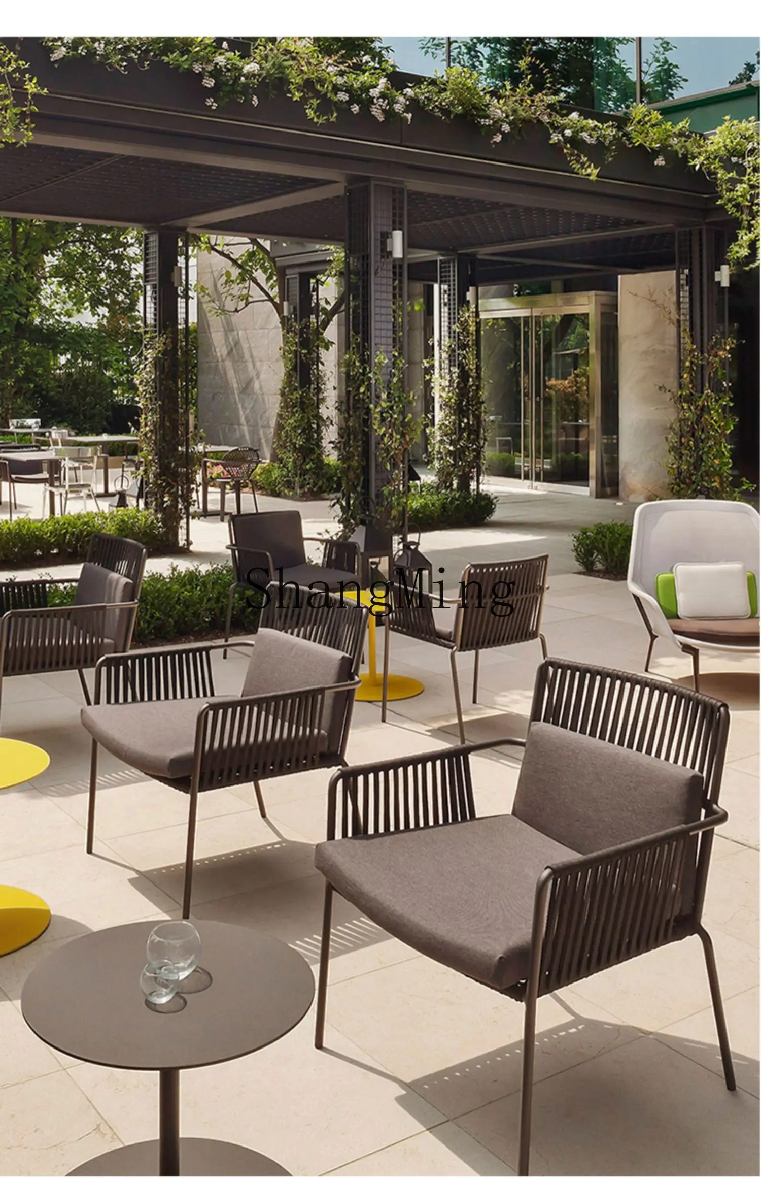 CL شرفة كرسي الروطان ثلاث قطع مجموعة في الهواء الطلق فناء مقاوم للماء بسيط الروطان المنسوجة كرسي الاستجمام مزيج في الهواء الطلق