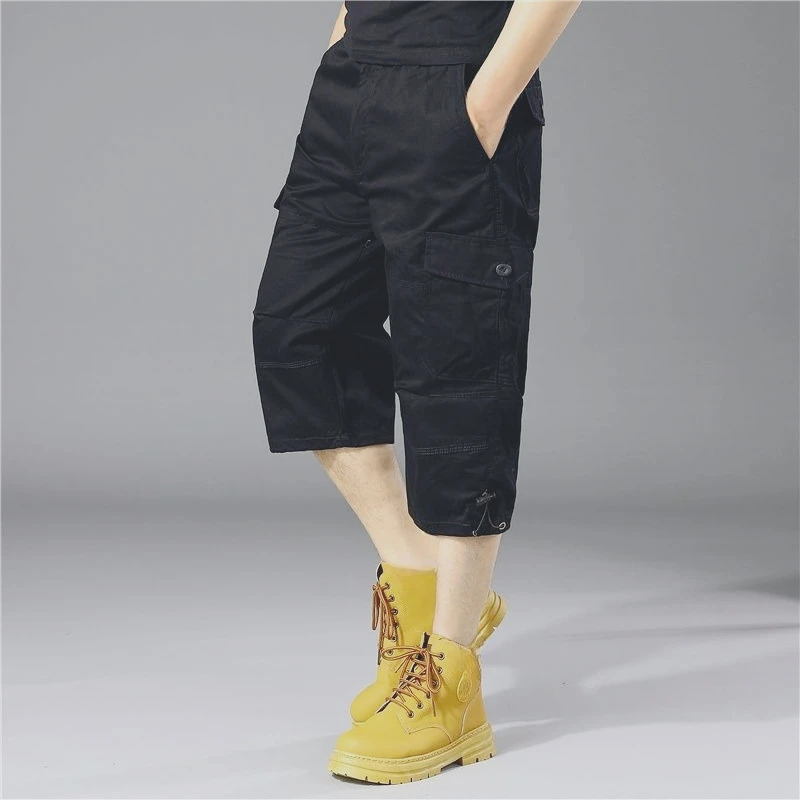Invisible Crotch Pants Men's Shorts Outdoor Tooling Cropped Pants Men's Multi-pocket Mountaineering Camouflage Cotton Pants