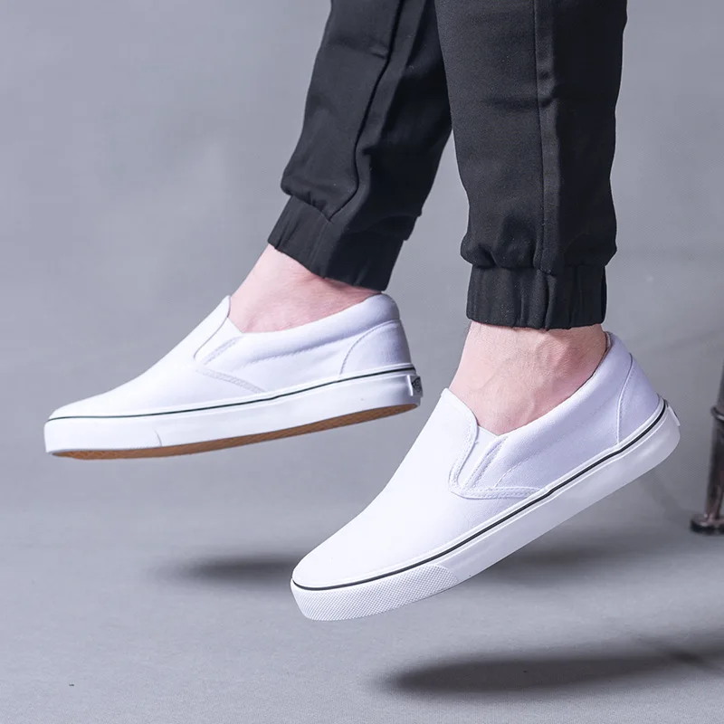 Spring Autumn Mens Shoes Casual Canvas Shoes Men Fashion Loafers Oxfords Sneakers Men Casual Breathable Slip-on Low-cut Non-slip