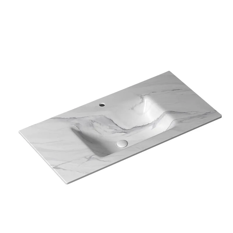 Rock slab hot bending integrated platform basin bathroom cabinet basin washbasin rock slab wash basin