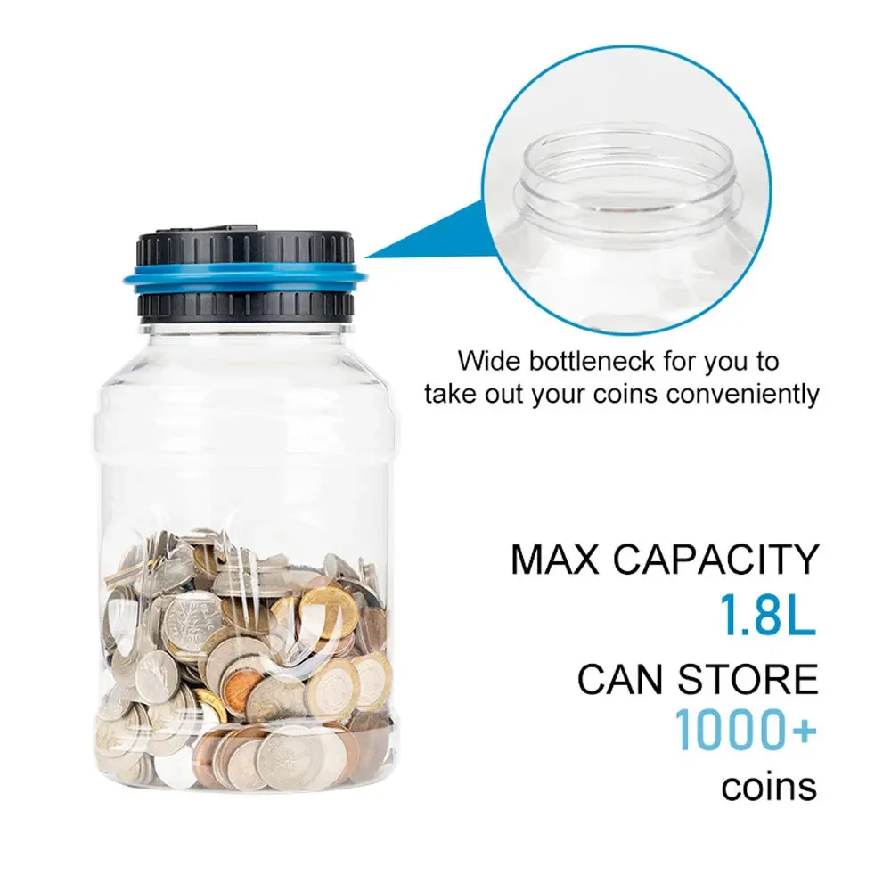 الرقمية Lcd العد الإلكترونية العد حصالة على شكل حيوان للجنط اليورو Au المال عملة صندوق توفير المال جرة سعة كبيرة #5