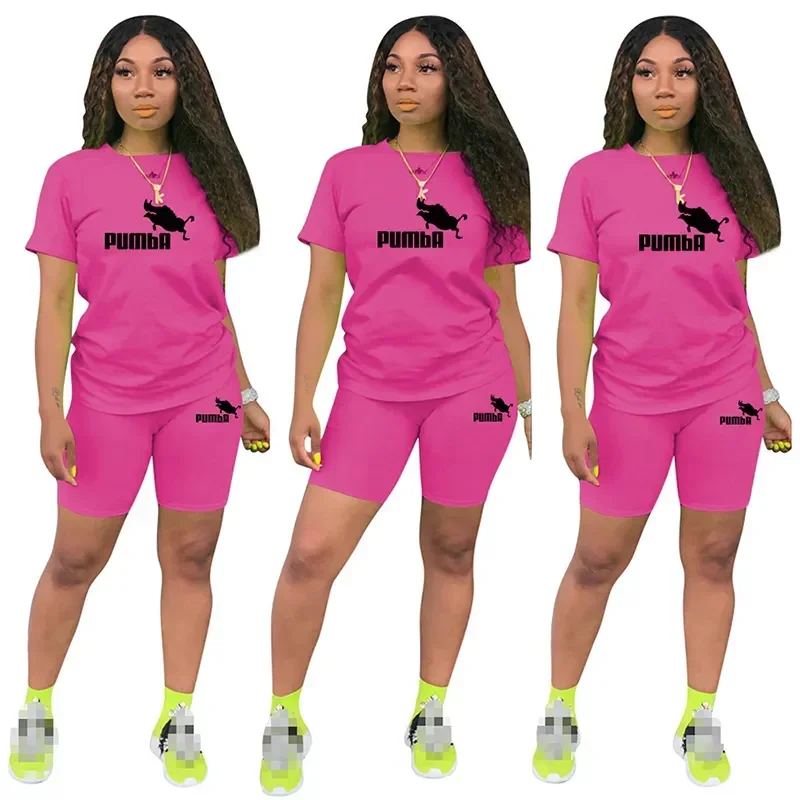 2024 Womens 2 Piece Set Summer Popular Luxury Short Sleeve Tops+Pencil Shorts Suit Soft Casual Tracksuit Jogging T-Shirts Outfit