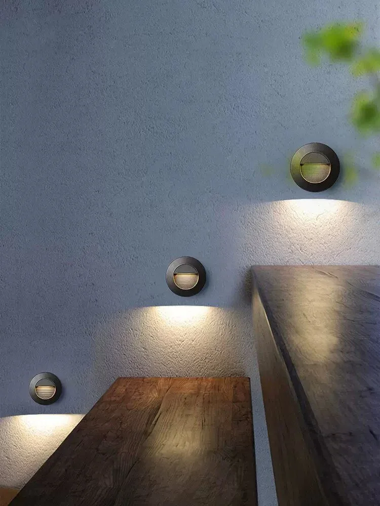 3W LED Recessed Step Light IP65 Waterproof Footlight Wall Corner Night Lamp Embedded Stair Ladder Lighting for Garden Corridor