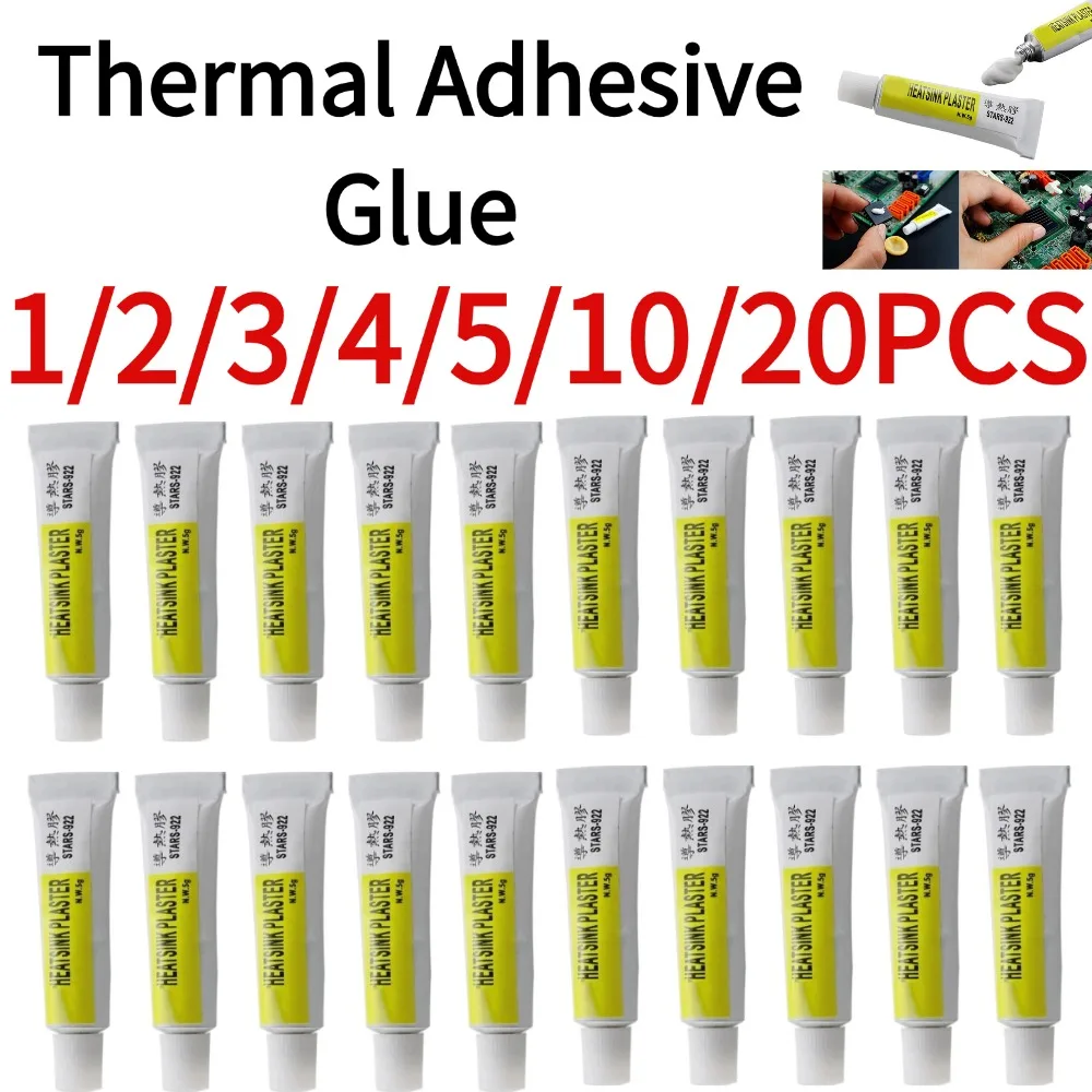 

1/20 шт. термоклея STARS-922 5 г - высоковязкая термосиликоновая смазка для склеивания радиаторов, термоклей