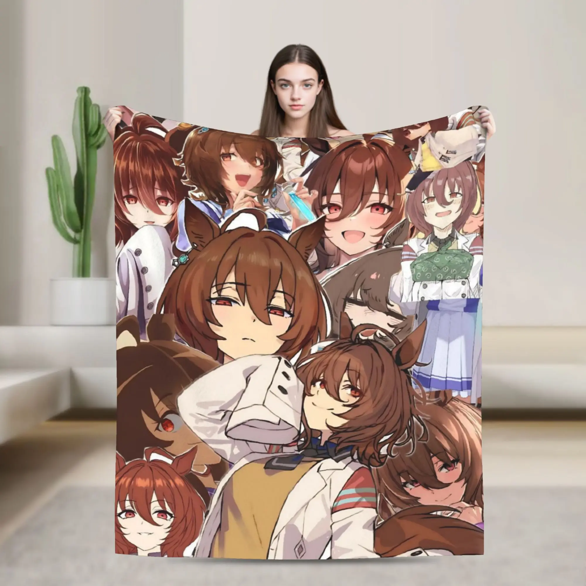 Agnes Tachyon Blanket Flannel Uma Musume Pretty Derby Ultra-Soft Throw Blankets for Bed Bed Rug