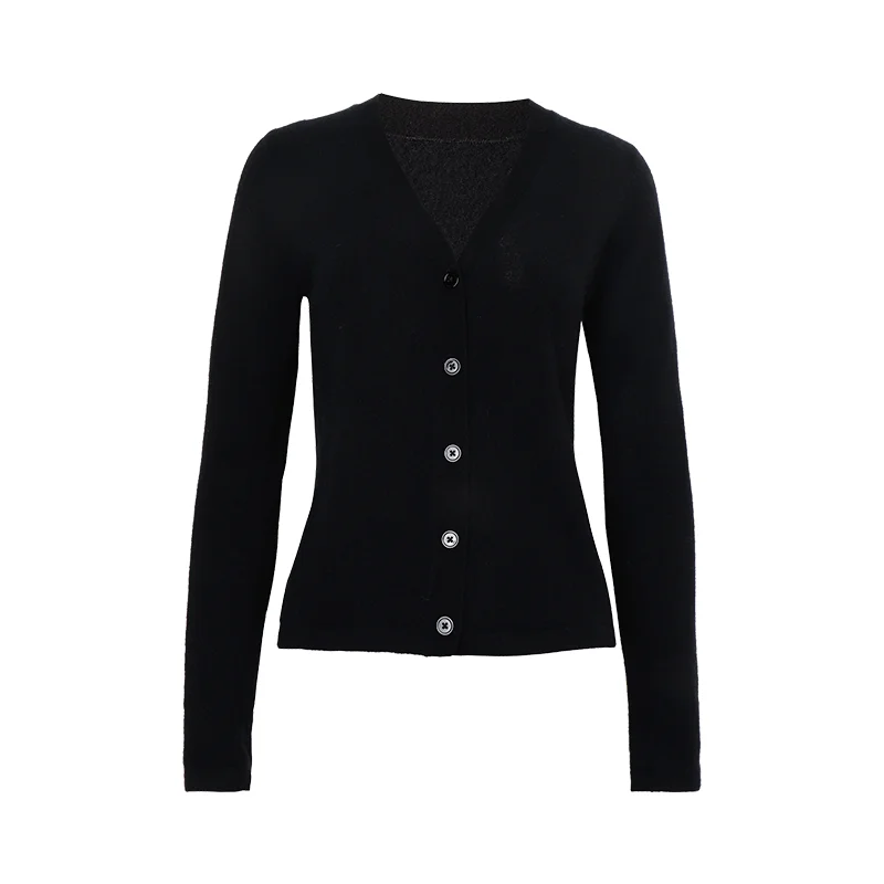 BC-446 In Stock Simple Solid V Neck Single Breasted Clothes Women Cardigan Sweater Cardigan Sweaters Cashmere Sweater Women